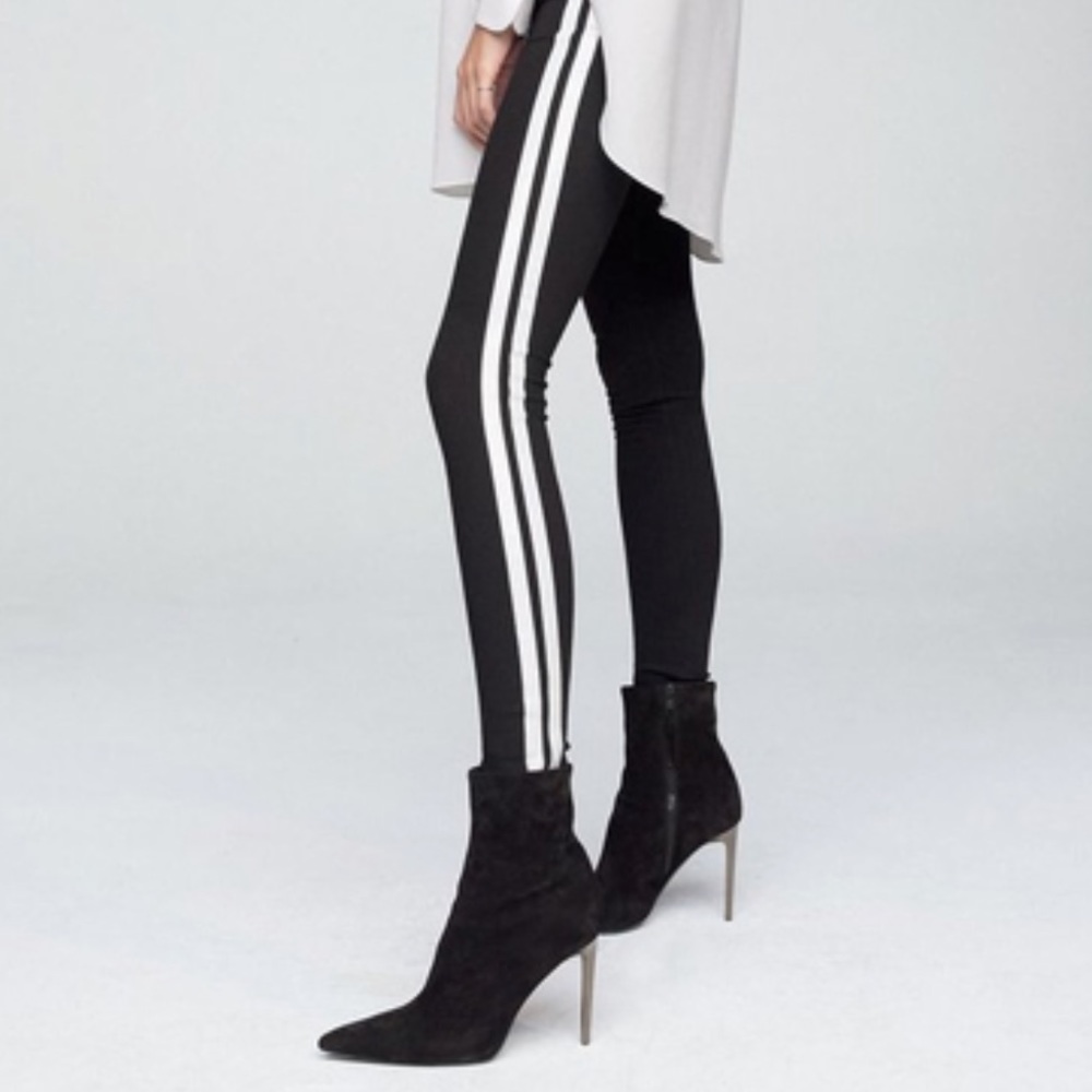 Rag & Bone Mito High-Rise Skinny Black Jeans with Tuxedo Stripes Size 27